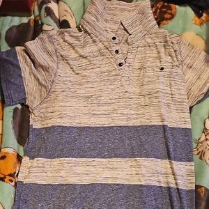 Signature Studio Kids Polo - Blue and Gray Stripes
